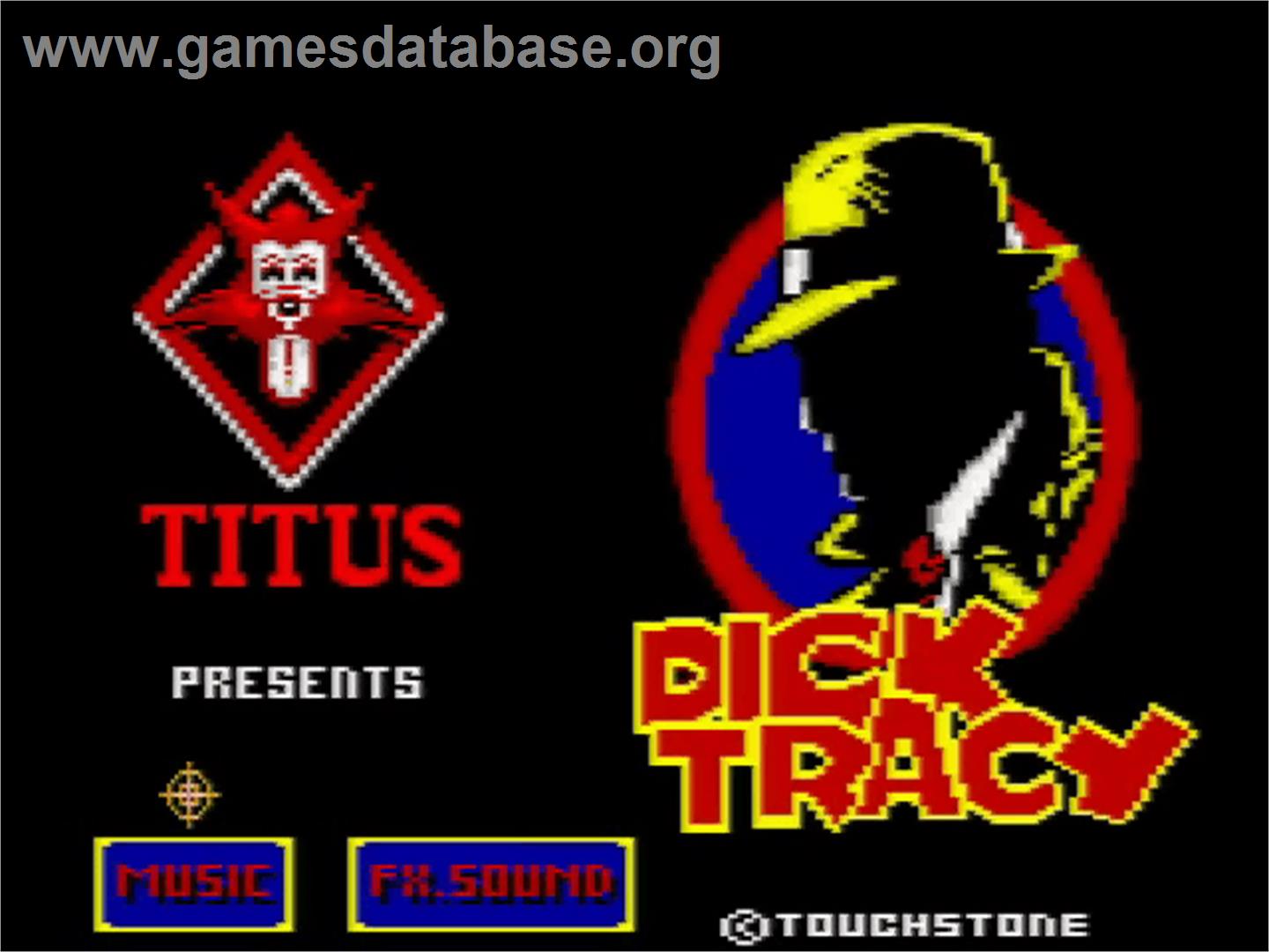 Dick Tracy - Amstrad GX4000 - Artwork - Title Screen