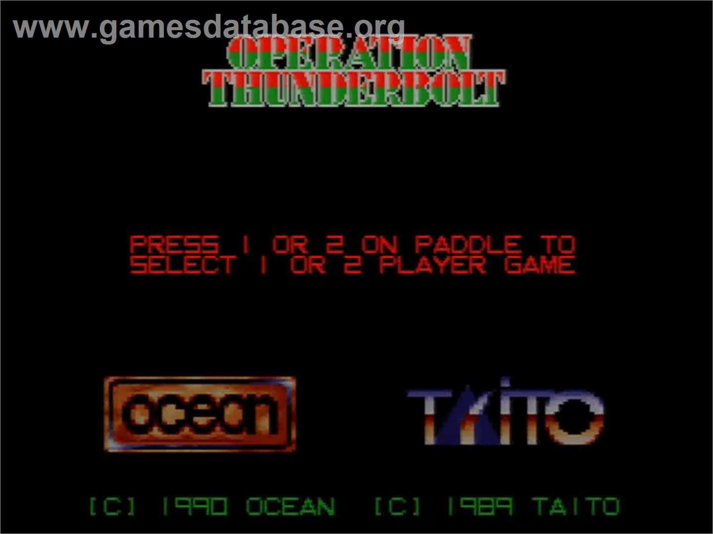 Operation Thunderbolt - Amstrad GX4000 - Artwork - Title Screen