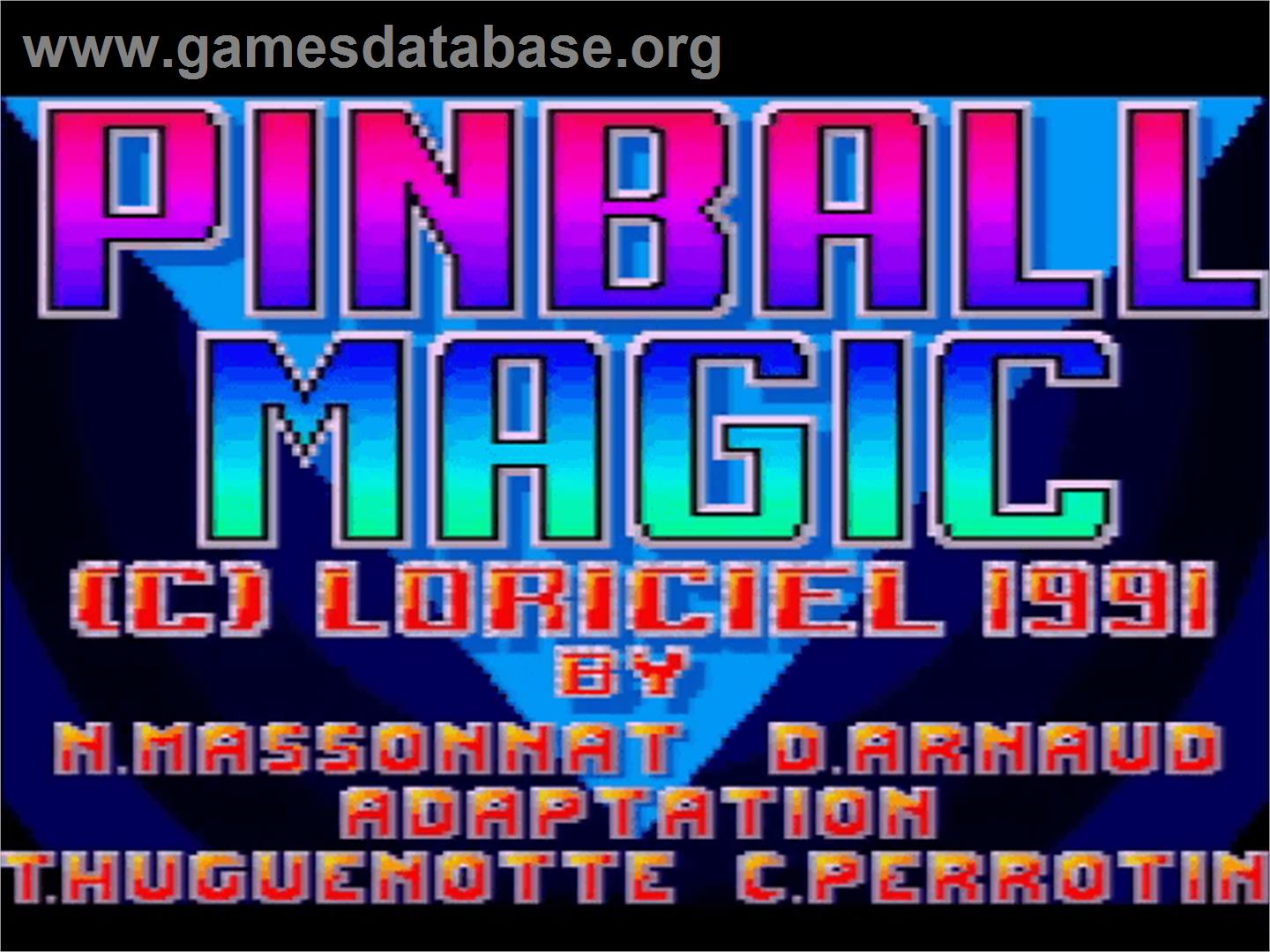 Super Pinball Magic - Amstrad GX4000 - Artwork - Title Screen