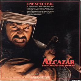 Box cover for Alcazar: The Forgotten Fortress on the Apple II.