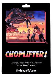 Box cover for Choplifter! on the Apple II.