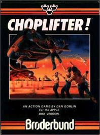 Box cover for Choplifter on the Apple II.
