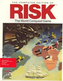 Box cover for Computer Edition of Risk: The World Conquest Game on the Apple II.