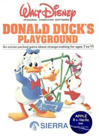 Box cover for Donald Duck's Playground on the Apple II.