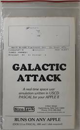 Box cover for Galactic Attack on the Apple II.