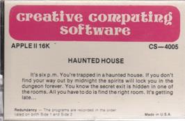 Box cover for Haunted House on the Apple II.