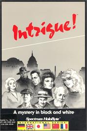 Box cover for Intrigue on the Apple II.