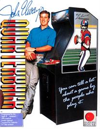 Box cover for John Elway's Quarterback on the Apple II.