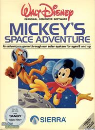 Box cover for Mickey's Space Adventure on the Apple II.