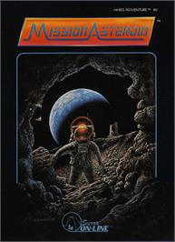 Box cover for Mission Asteroid on the Apple II.