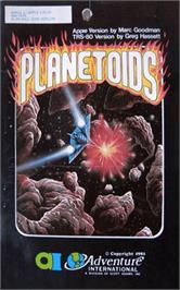 Box cover for Planetoids on the Apple II.