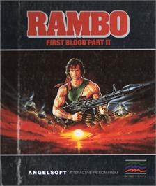 Box cover for Rambo - First Blood Part 2 on the Apple II.
