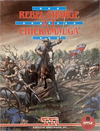 Box cover for Rebel Charge At Chickamauga on the Apple II.