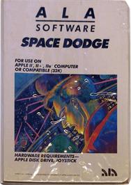 Box cover for Space Dodge on the Apple II.