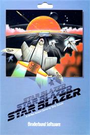 Box cover for Star Blazer on the Apple II.