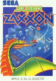 Box cover for Super Zaxxon on the Apple II.