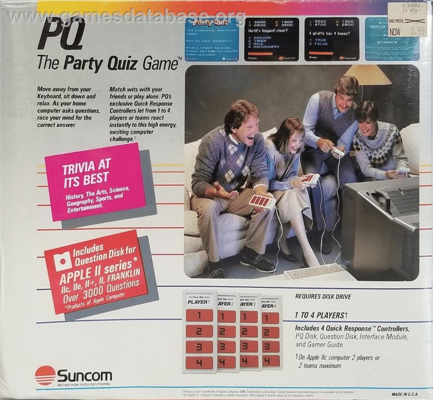 PQ: The Party Quiz Game - Apple II - Artwork - Box