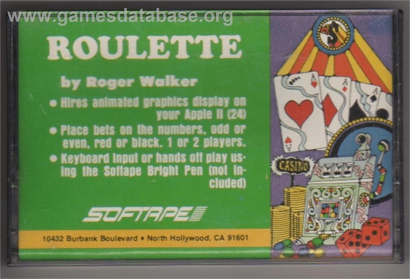 Roulette - Apple II - Artwork - Box
