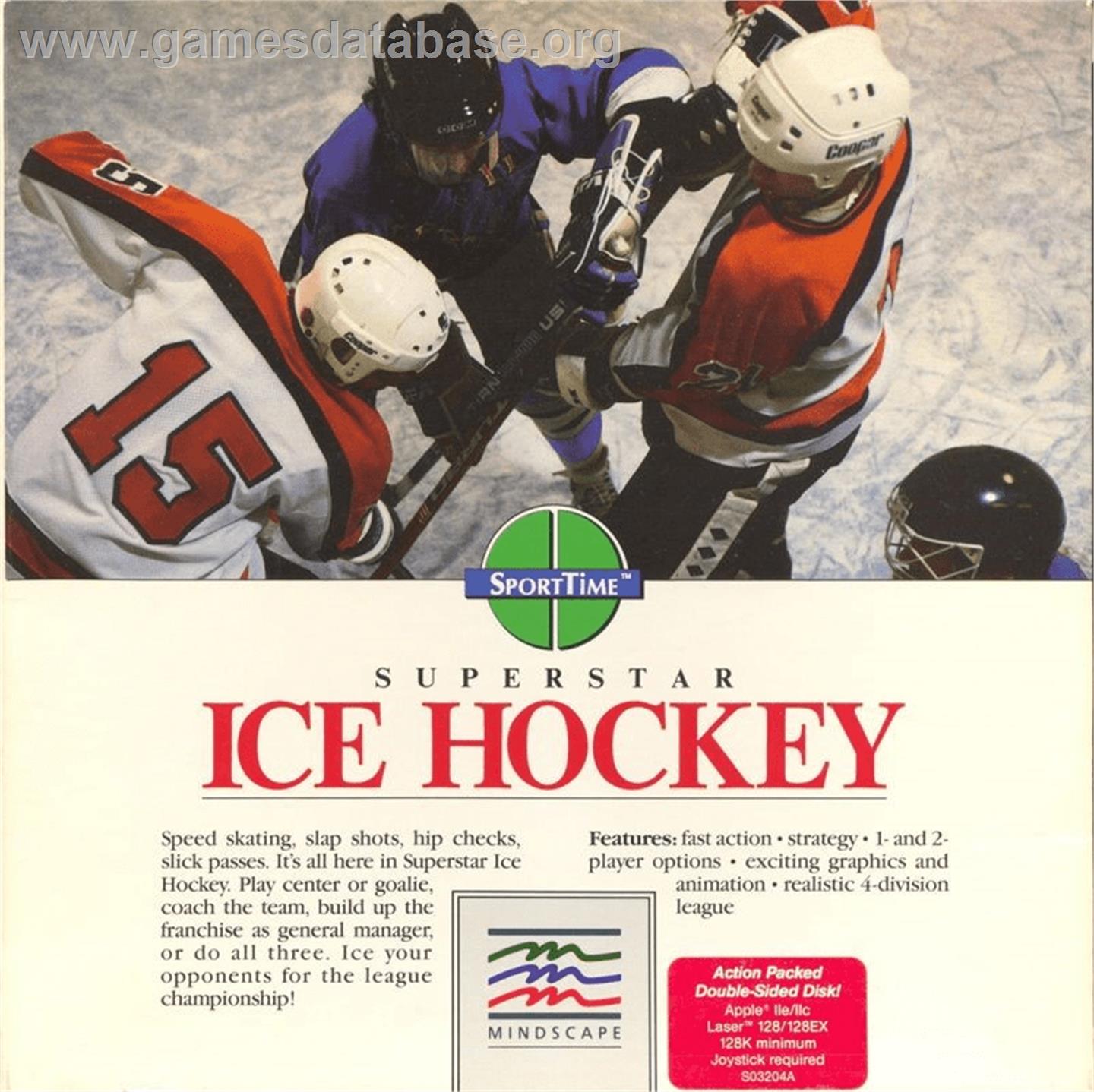 Superstar Ice Hockey - Apple II - Artwork - Box