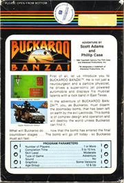 Box back cover for Adventures of Buckaroo Banzai, The - Across the 8th Dimension! on the Apple II.