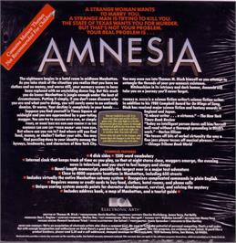 Box back cover for Amnesia on the Apple II.