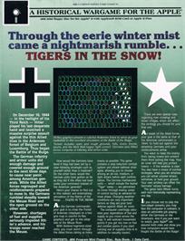 Box back cover for Battle Of The Bulge, The - Tigers In The Snow on the Apple II.