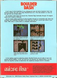 Box back cover for Boulder Dash on the Apple II.