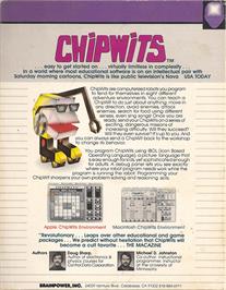 Box back cover for Chipwits on the Apple II.