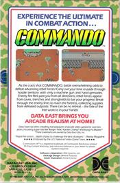 Box back cover for Commando on the Apple II.