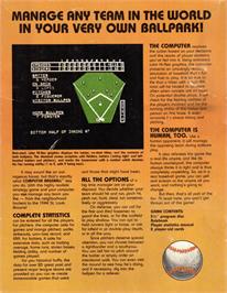 Box back cover for Computer Baseball on the Apple II.