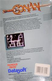 Box back cover for Conan on the Apple II.