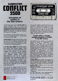 Box back cover for Conflict 2500 on the Apple II.