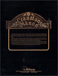 Box back cover for Cranston Manor on the Apple II.