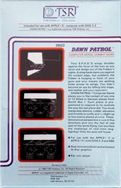 Box back cover for Dawn Patrol on the Apple II.