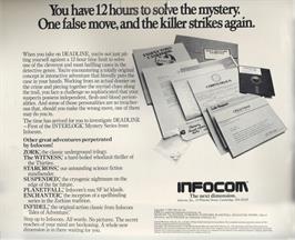 Box back cover for Deadline (Infocom) on the Apple II.