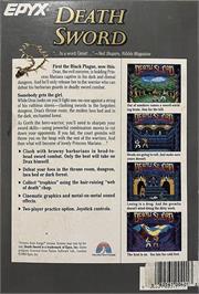Box back cover for Death Sword on the Apple II.