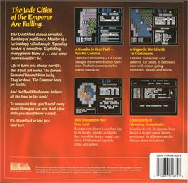 Box back cover for Deathlord on the Apple II.