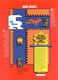 Box back cover for Dig Dug on the Apple II.