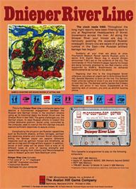 Box back cover for Dnieper River Line on the Apple II.
