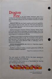 Box back cover for Dragon Fire on the Apple II.