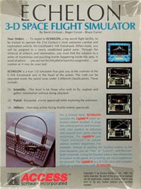 Box back cover for Echelon on the Apple II.
