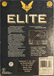 Box back cover for Elite on the Apple II.