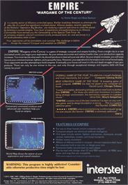 Box back cover for Empire: Wargame of the Century on the Apple II.