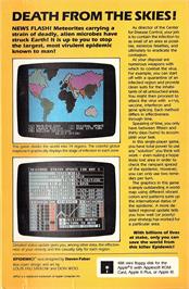 Box back cover for Epidemic on the Apple II.