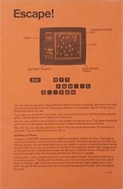 Box back cover for Escape on the Apple II.