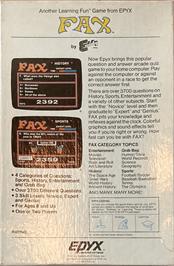 Box back cover for Fax on the Apple II.