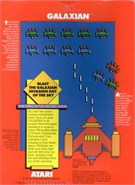 Box back cover for Galaxian on the Apple II.