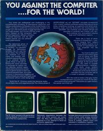 Box back cover for Geopolitique 1990 on the Apple II.