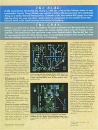 Box back cover for Gettysburg - The Turning Point on the Apple II.