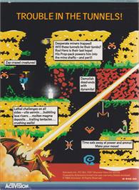 Box back cover for H.e.r.o. - Helicopter Emergency Rescue Operation on the Apple II.
